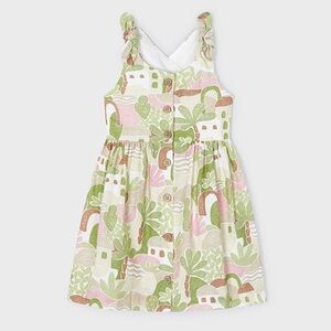 Mayoral Resort Pink & Green Tropical Printed Dress